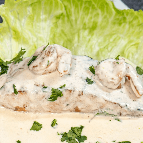 Salmon Con Camarones en Salsa 